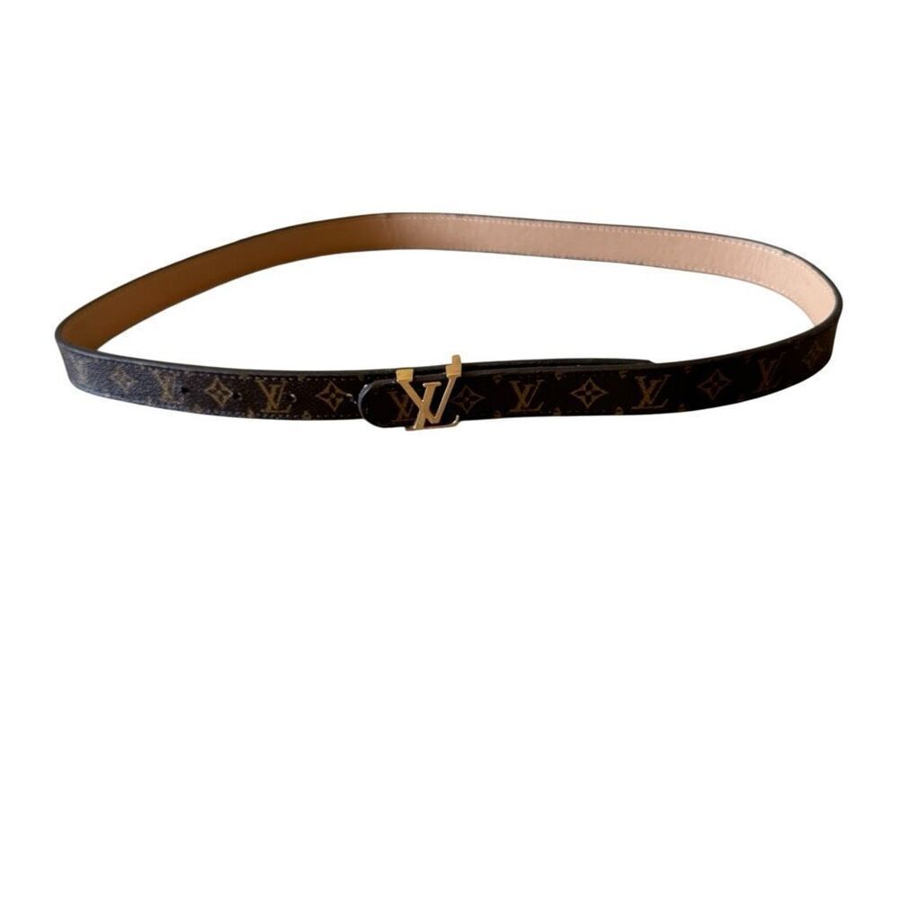 Louis Vuitton Monogram  LV Iconic Gold IV Initials Buckle  Leather Belt One Size